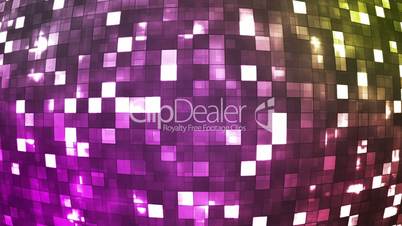 Broadcast Firey Light Hi-Tech Squares Globe, Magenta Green, Abstract, Loopable, HD