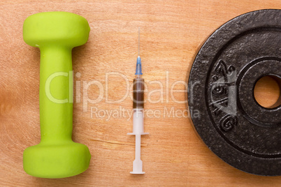 Syringe filled with doping