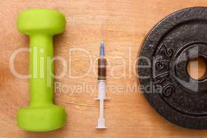 Syringe filled with doping