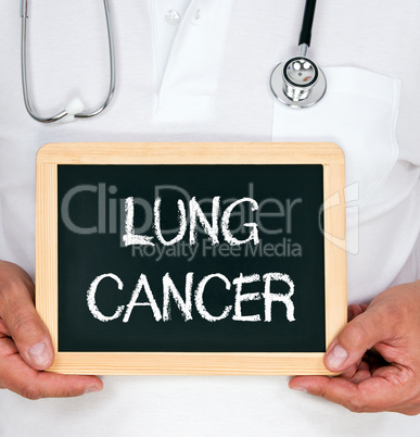 Lung Cancer - Doctor with chalkboard