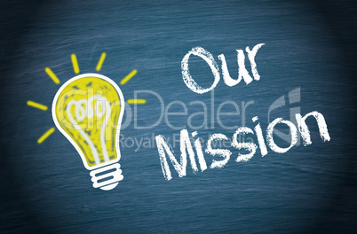 Our Mission - light bulb with text