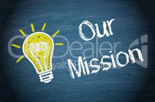 Our Mission - light bulb with text