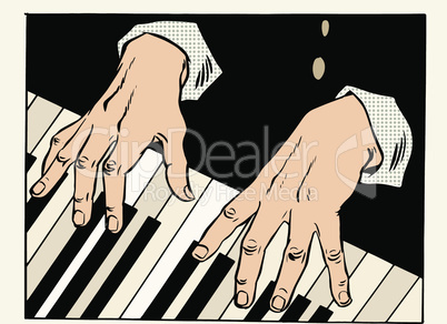 piano keys pianist hands
