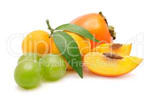 collection fruit isolated on white