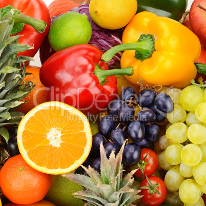 collection fresh fruits and vegetables