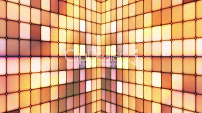 Broadcast Twinkling Hi-Tech Cubes Walls, Brown Golden, Abstract, Loopable, HD