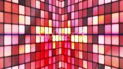Broadcast Twinkling Hi-Tech Cubes Walls, Magenta Orange, Abstract, Loopable, HD