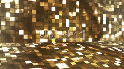 Broadcast Firey Light Hi-Tech Squares Stage, Brown Golden, Abstract, Loopable, HD