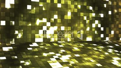 Broadcast Firey Light Hi-Tech Squares Stage, Yellow, Abstract, Loopable, HD