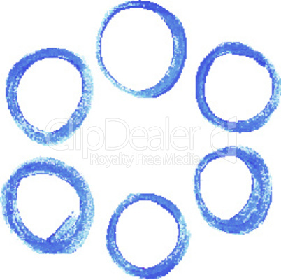 Set of blue acrylic round circles