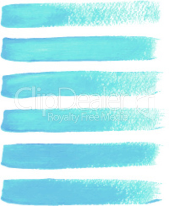 Bright blue ink vector brush strokes