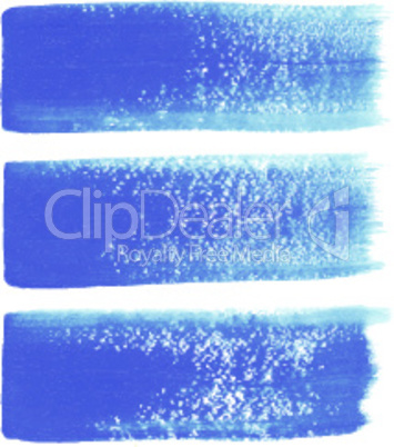 Blue ink vector brush strokes