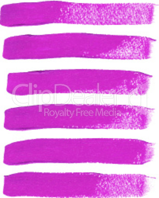 Set of fuchsia color brush strokes