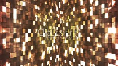 Broadcast Firey Light Hi-Tech Squares Walls, Brown Golden, Abstract, Loopable, HD