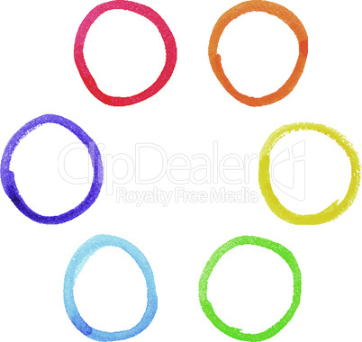 Colorful watercolor circles set