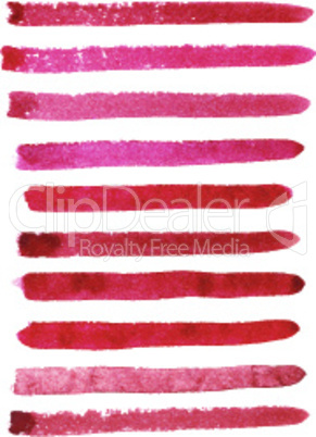 Set of marsala color brush strokes