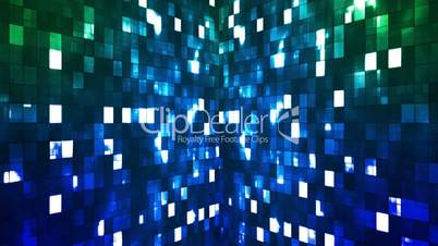 Broadcast Firey Light Hi-Tech Squares Walls, Blue Green, Abstract, Loopable, HD