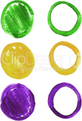 Mardi Gras acrylic circles