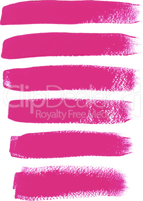 Pink ink vector brush strokes