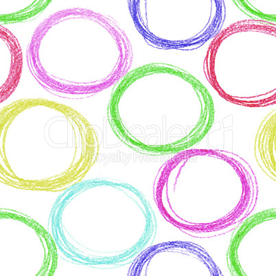 Seamless pattern background with colored pencil circles