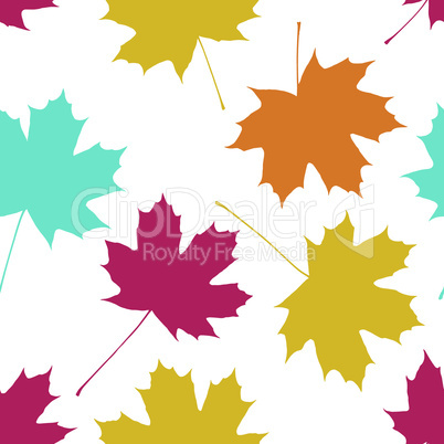 Vector seamless pattern with maple leaves. Autumn fall.