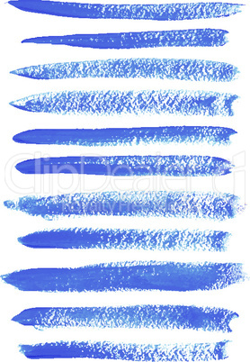 Blue ink vector brush strokes