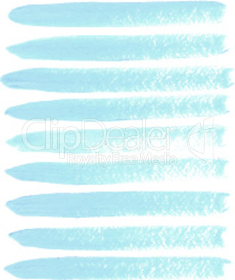 Cyan ink vector brush strokes