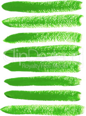 Green ink vector brush strokes