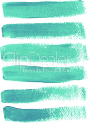 Turquoise ink vector brush strokes