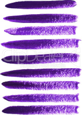 Violet ink vector brush strokes