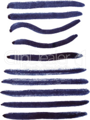 Black ink vector brush strokes