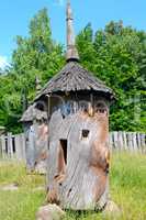 Ancient beehive hollowed from a tree trunk