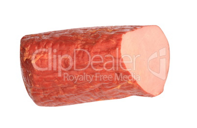 Piece of Boiled and Smoked Meat Isolated