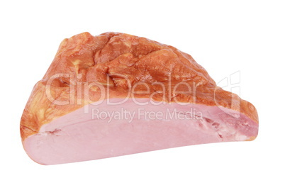 Piece of Boiled and Smoked Meat Isolated