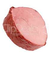 Piece of Boiled and Smoked Meat Isolated