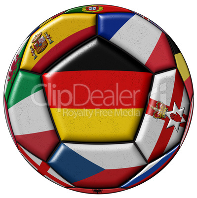 Soccer ball with flags of Germany in the center