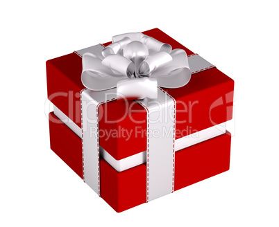 Red gift box isolated 3d rendering
