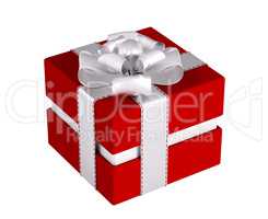 Red gift box isolated 3d rendering