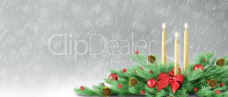 Christmas background with decoration 3d rendering