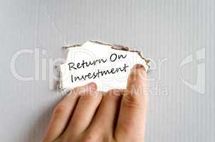 Return on investment text concept