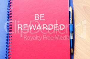 Be rewarded write on notebook