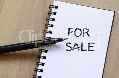 For sale write on notebook