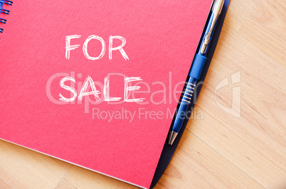 For sale write on notebook