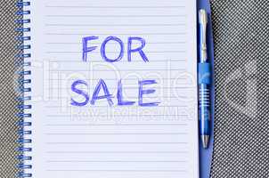 For sale write on notebook