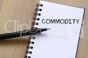 Commodity write on notebook