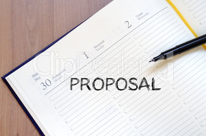 Proposal write on notebook