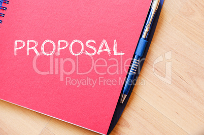 Proposal write on notebook