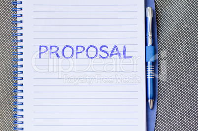 Proposal write on notebook