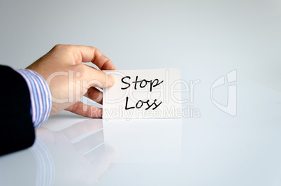 Stop loss text concept