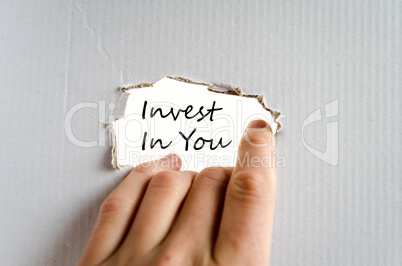 Invest in you text concept